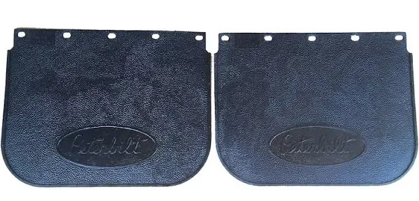 Motors 16&#034; x 12&#034; x 1/4&#034; Rubber Black Front Semi Truck Mud Flaps-Set