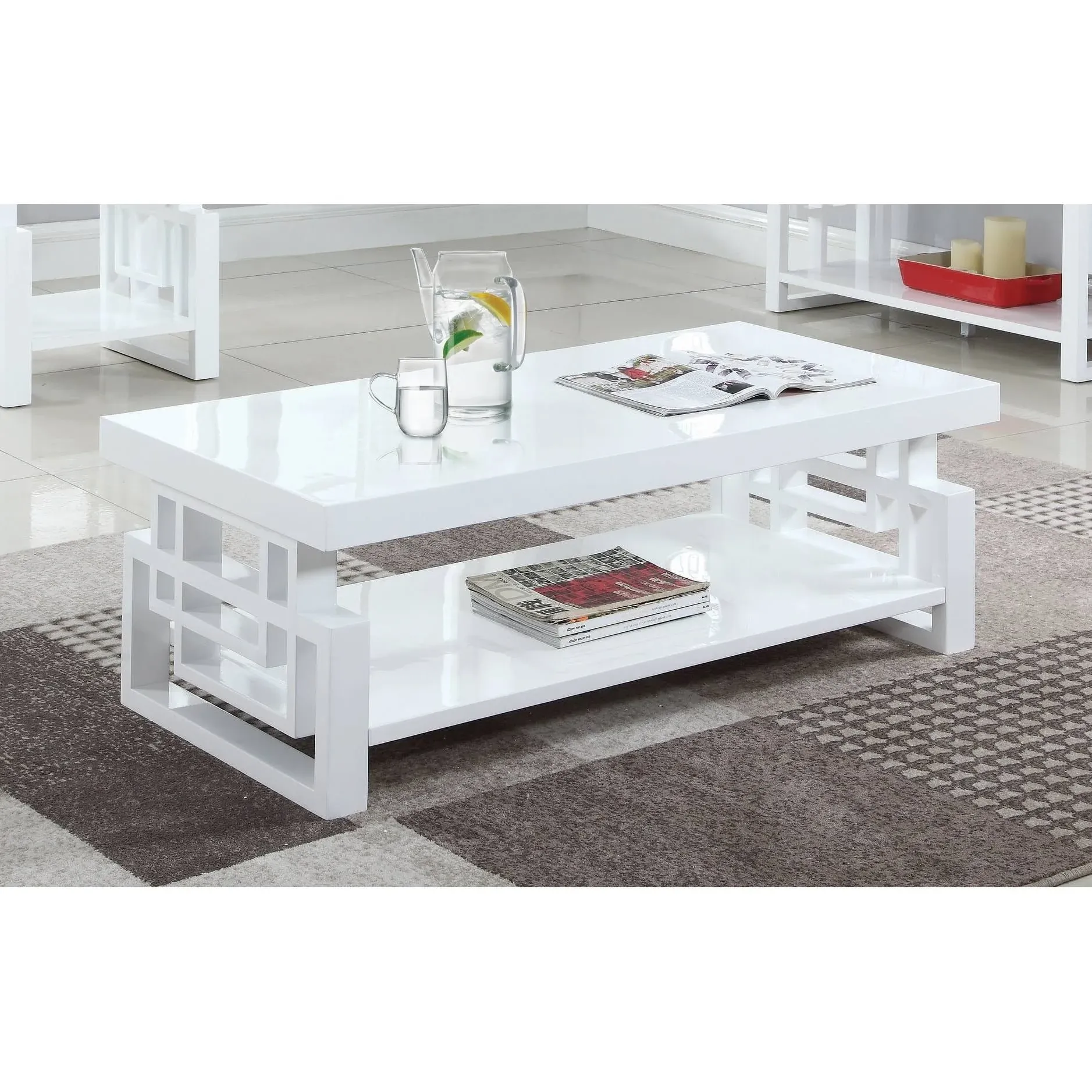 Schmitt Rectangular Coffee Table High Glossy White