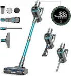 Laresar Cordless Vacuum Cleaner for Home, 450W/33Kpa Stick Vacuum Cleaner Touch Screen, Max 60 Mins Runtime, Anti-Tangle Handheld Vacuum 2023 Latest Battery, Vacuum for Pet Hair/Carpet/Hardfloor Blue