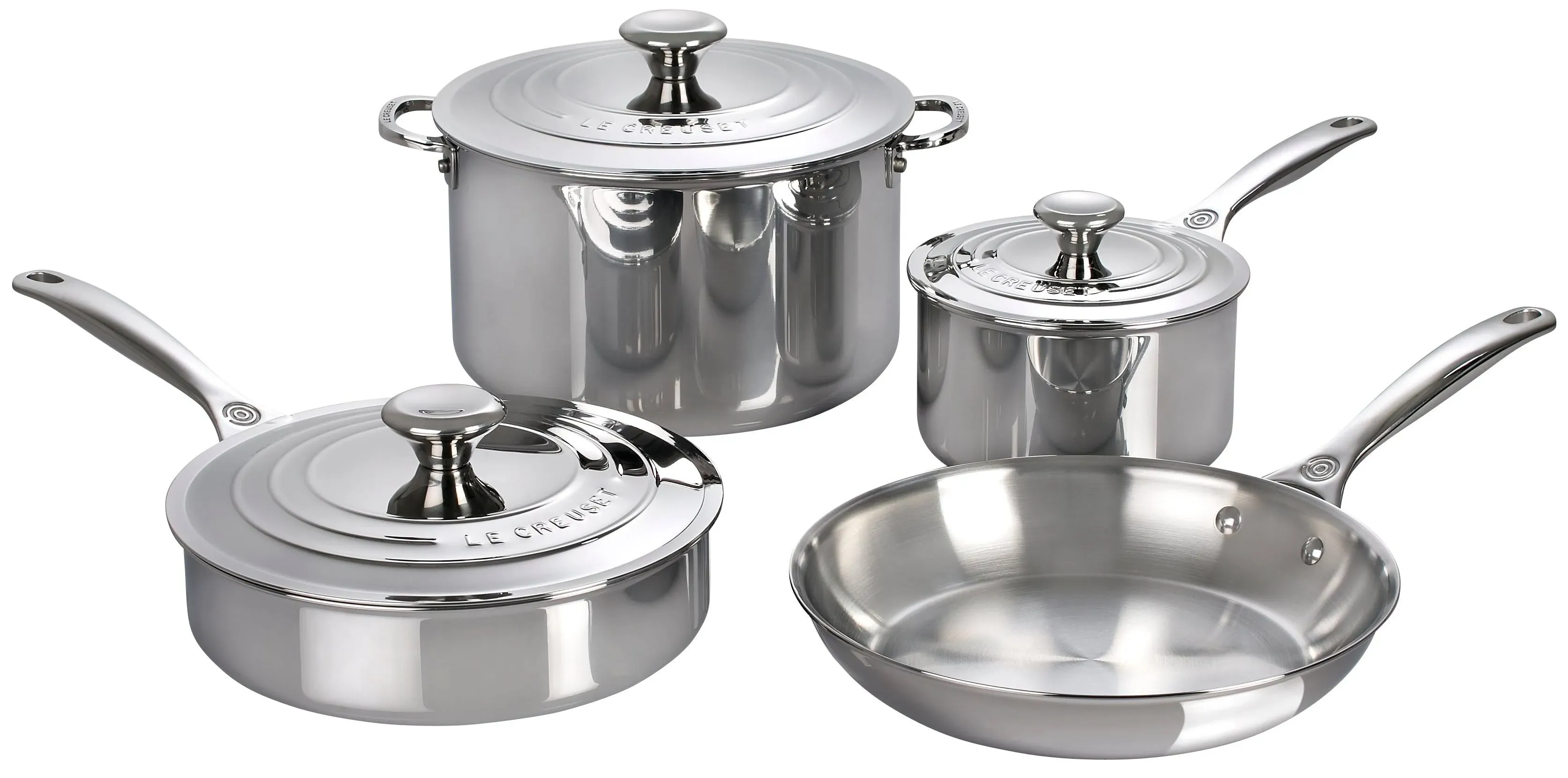 Le Creuset 7 Piece Stainless Steel Cookware Set