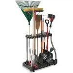 Rubbermaid Garage Tool Tower Rack, Easy to Assemble, Wheeled, Organizes up to 40 Long-Handled Tools/Rakes/Brooms/Shovles in Home/House/Outdoor/Shed, Black