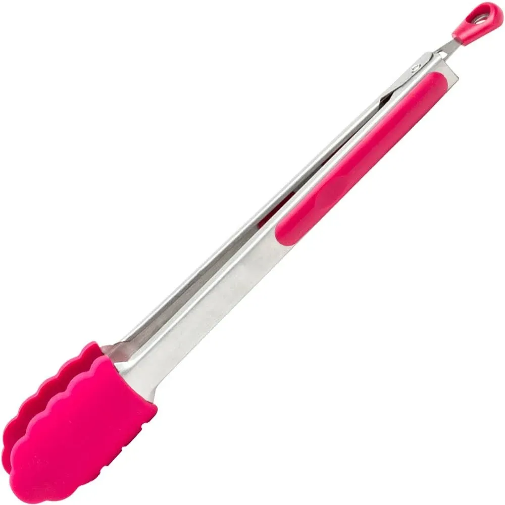 Fox Run Silicone Locking Tongs Raspberry