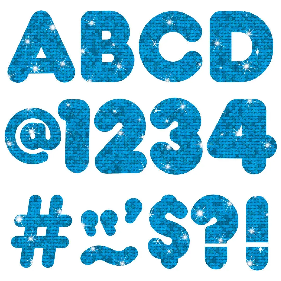 Trend Ready Letters Sparkles Letter Set, Blue Sparkle, 4"H,