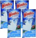 Windex Outdoor All-in-One Window Cleaner Pads Refill, 2 Count (Pack of 4)