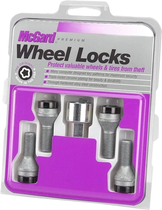 McGard 27326 Chrome Black Cone Seat Bolt Wheel Lock Set