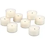 Stonebriar Unscented Long Burning Clear Cup Tealight Candles with 8 Hour Burn Time