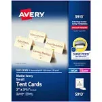 Avery Embossed Tent Card, Ivory - 160 count