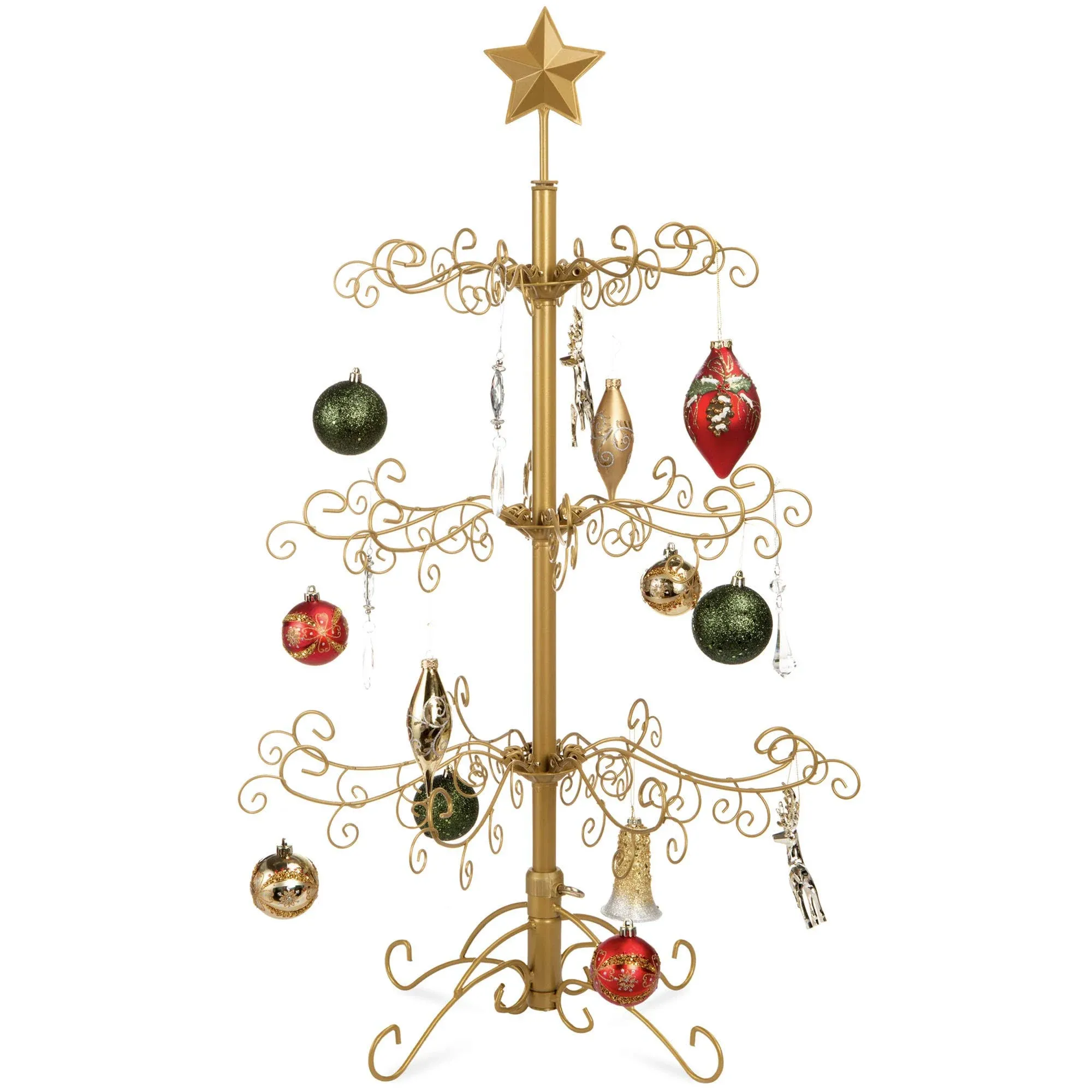 Best Choice Products 3ft Wrought Iron Ornament Display Christmas Tree