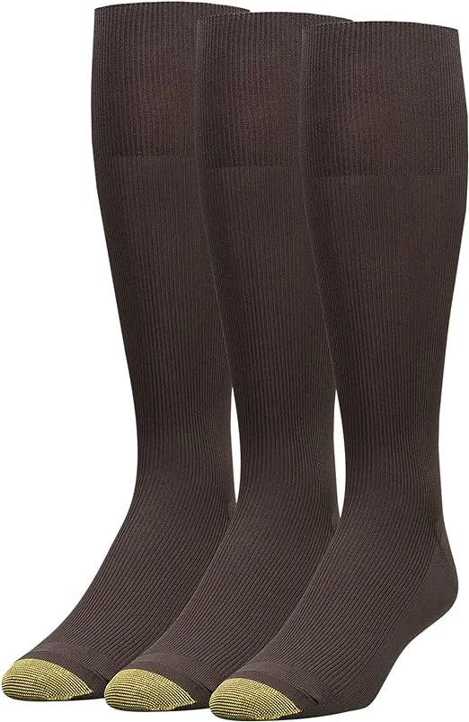 GOLDTOE Men's Metropolitan Over The Calf Socks 3 Pack