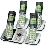 VTech CS6529-4 DECT 6.0 Phone Answering System with Caller ID/Call Waiting, 4 Cordless Handsets, Silver/Black