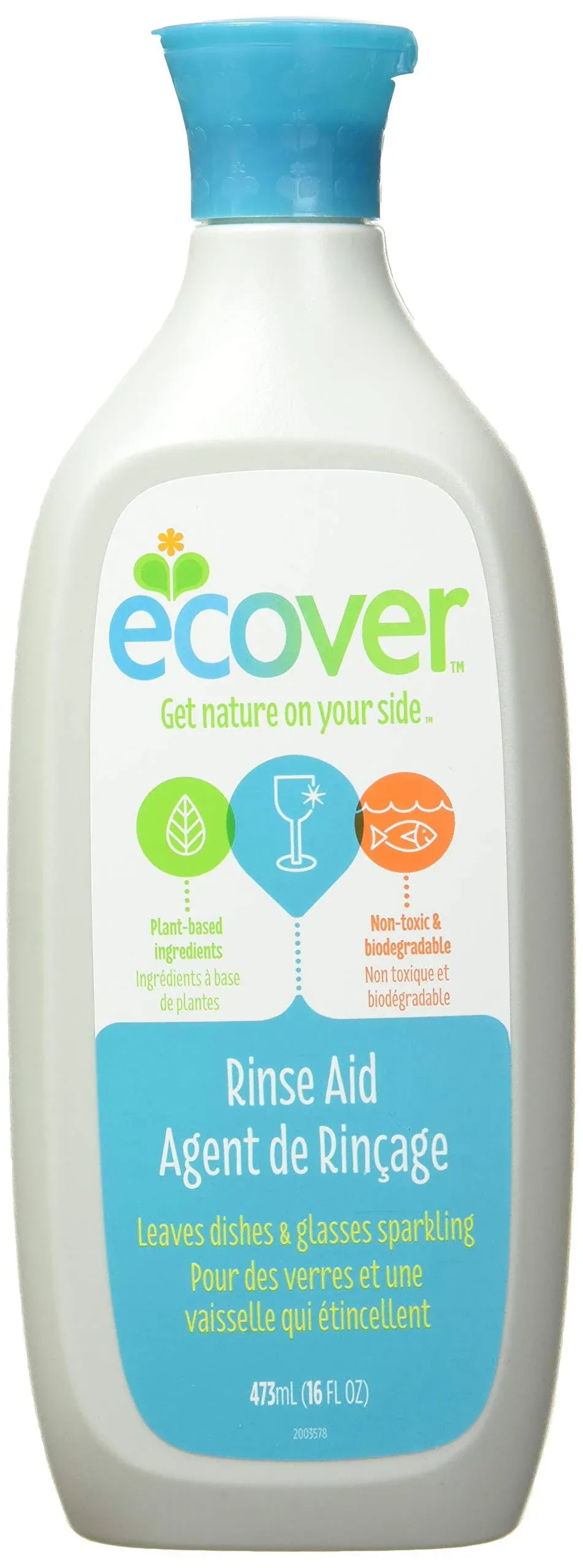 Ecover Naturally Derived Rinse Aid for Dishwashers 16 Ounce