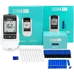 CURO-L7 Professional Grade Blood Cholesterol Testing with Home Kit - All-in-One Test Device, Test Strips 5ea, Lancets, and EziTube Rod Included