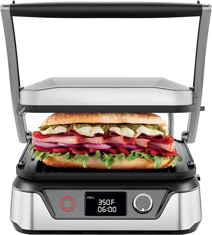 Chefman 5-in-1 Digital Panini Press Grill,Silver