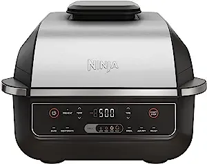 Ninja Eg201 Foodi 6-in-1 Indoor Grill with Air Fryer, BlackSilver