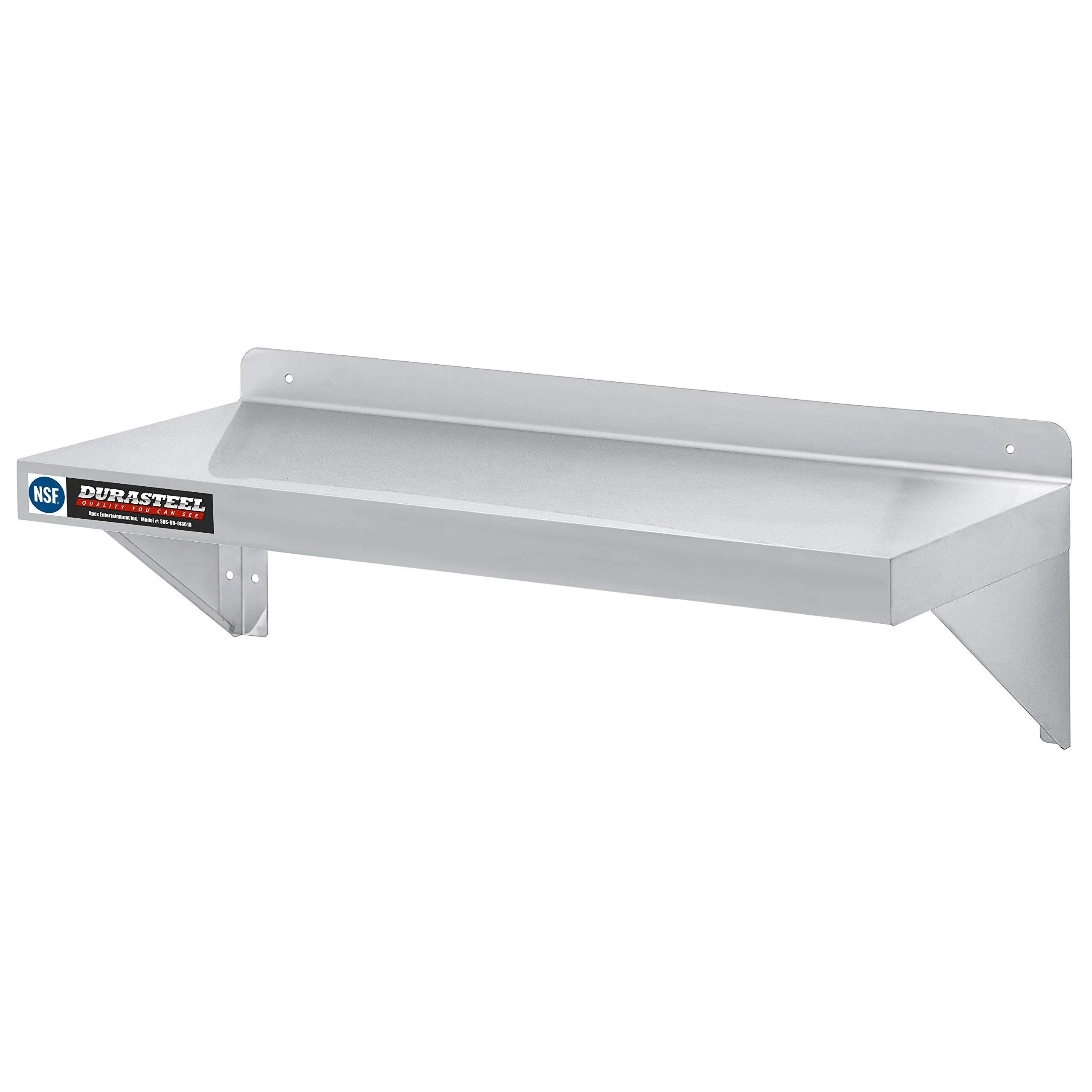 DuraSteel NSF Approved Stainless Steel Commercial Wall Mount Shelf 14" (Deep) x ...