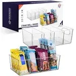 ClearSpace Plastic Pantry Organization and Storage Bins with Removable Dividers – Perfect Kitchen Organization or Kitchen Storage – Refrigerator Organizer Bins, Cabinet Organizers (4 Pack)