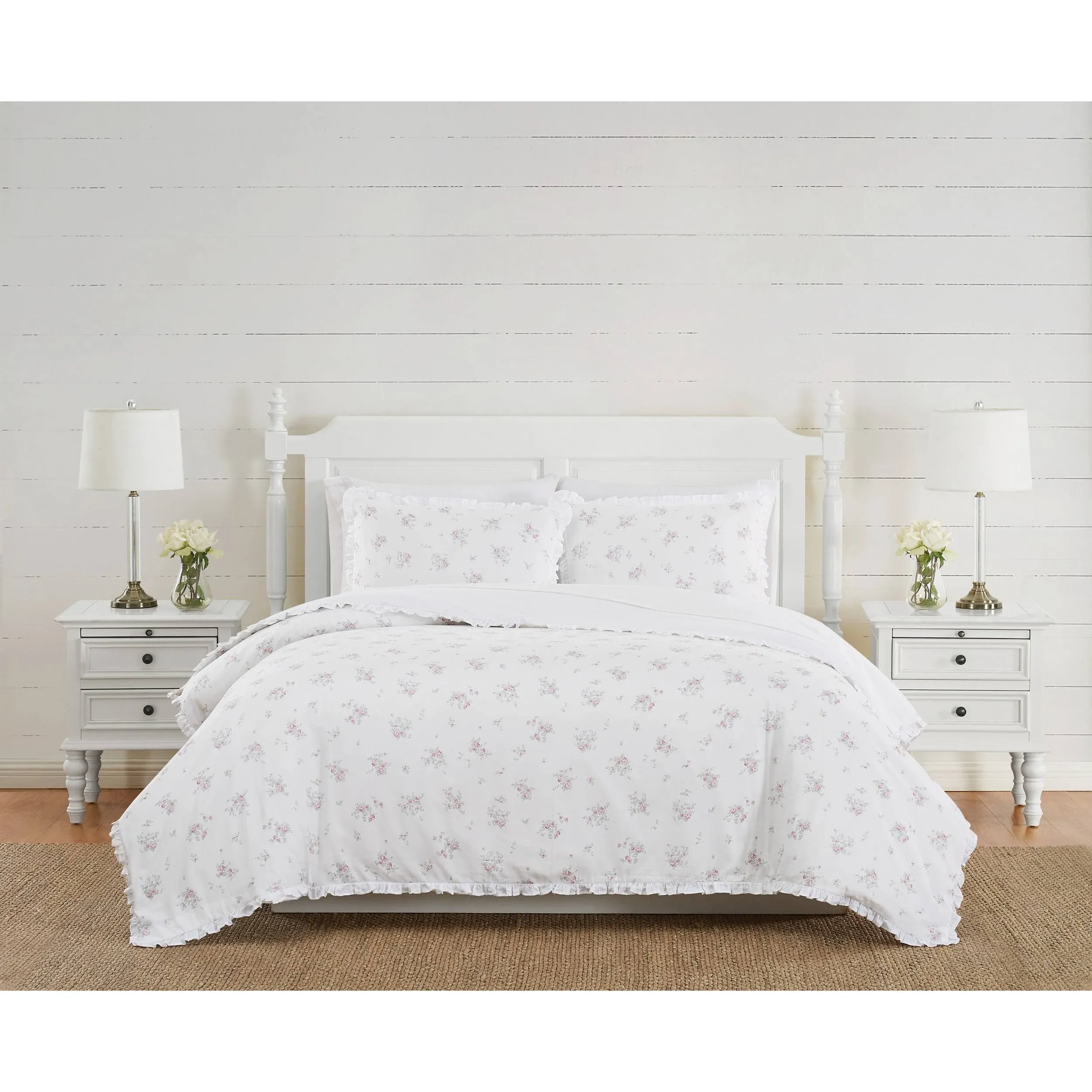 The Farmhouse by Rachel Ashwell Signature Rosebury 3 Piece Duvet Cover Set, King ...