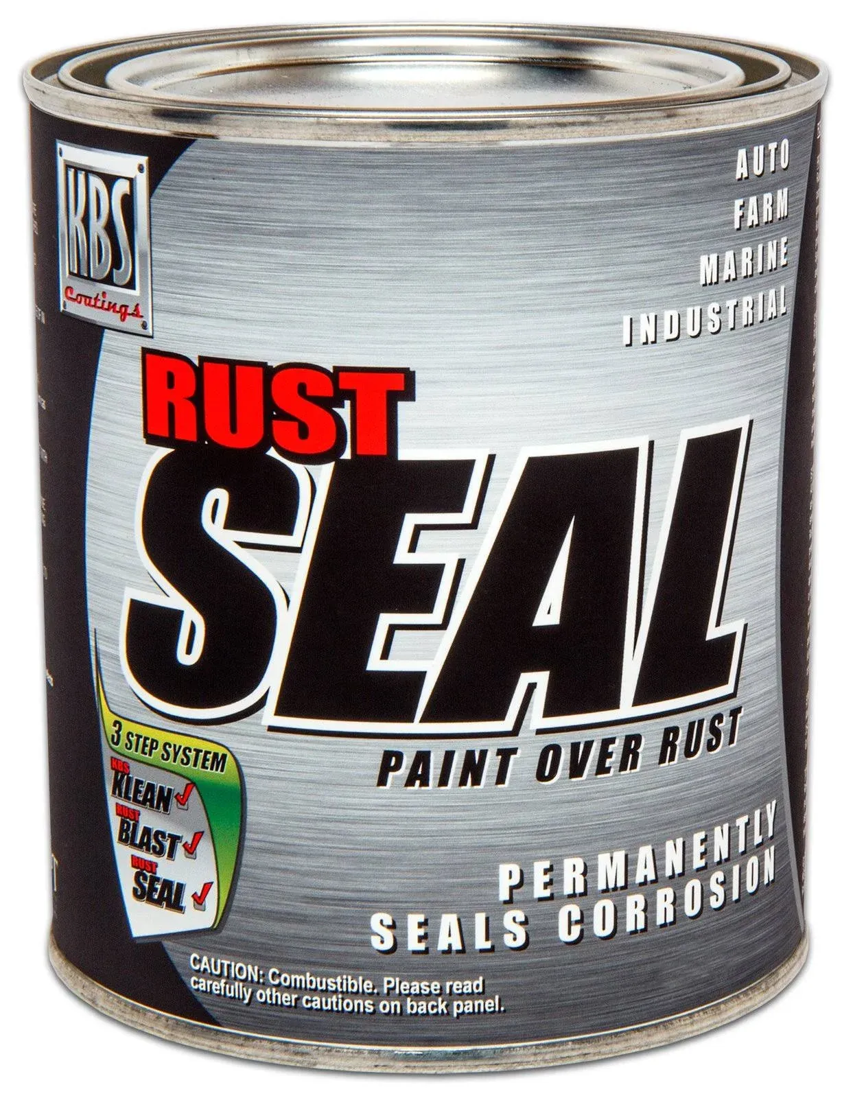 KBS Coatings 4402 Satin Black Rustseal -1 quart, Covers 50 Sq Ft, Proven Rust Prevention