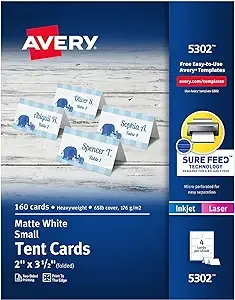 Avery Small White Tent Cards Box