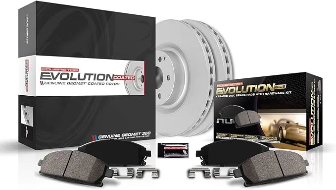 Power Stop CRK2560 Coated Brake Rotor & Ceramic Brake Pads- front