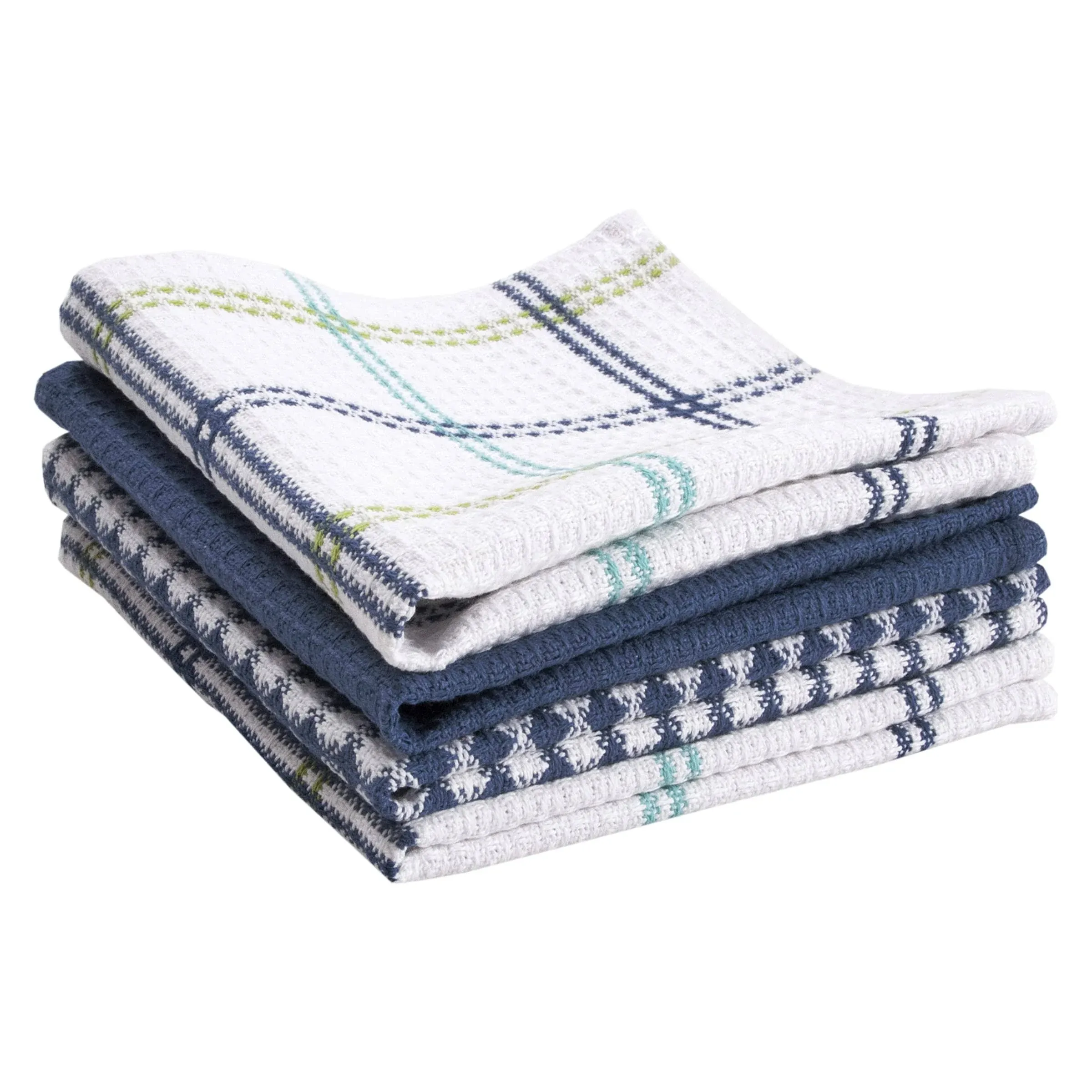 T-Fal Textiles 24397 4-Pack Cotton Flat Waffle Dish Cloth, Cool