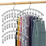 Legging Organizer for Closet, Metal Yoga Pants Hangers 2 Pack w/10 Clips Hold...