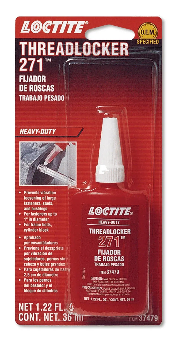 Loctite 271 Threadlocker Red Heavy Duty, High Strength, High Temp, 36 ml Bottle