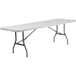 Flash Furniture Bi-Fold Granite White Plastic Folding Table 30" x 96"