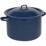 Imusa Blue Speckled Enamel Stock Pot 6 Quart, Blue