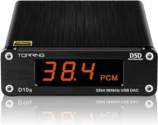 Topping D10s Mini USB DAC CSS XMOS XU208 ES9038Q2M OPA2134 Audio Amplifier Decoder Black