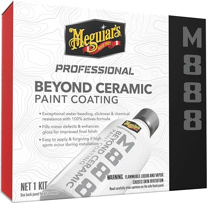 Meguiar's Professional Beyond Ceramic Paint Coating M888 - Multi-Year Car Ceramic Coating, Easy to Apply and Fills in Minor Defects with Exceptional Water Beading, Slickness, and Chemical Resistance