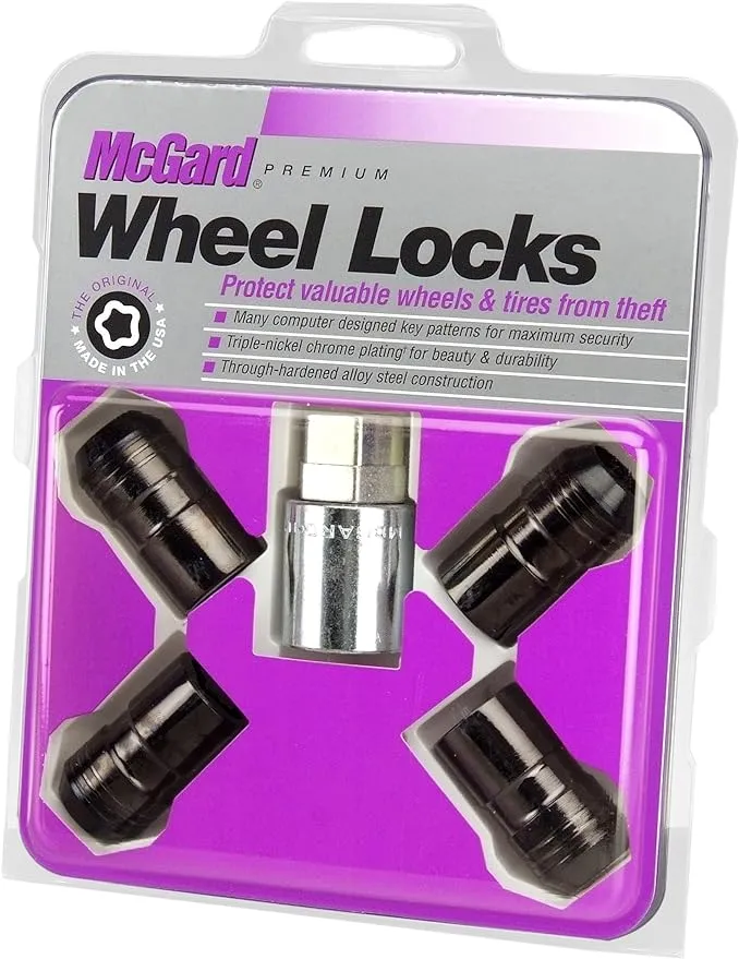 MCGARD 24216 Black Cone Seat Wheel Locks (M14X1.5 Thread Size) - Set of 4