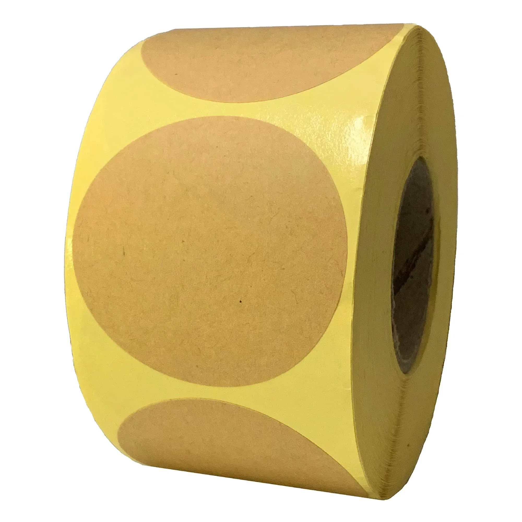 2“ Kraft Brown Round Labels Stickers Roll, 500 Pack