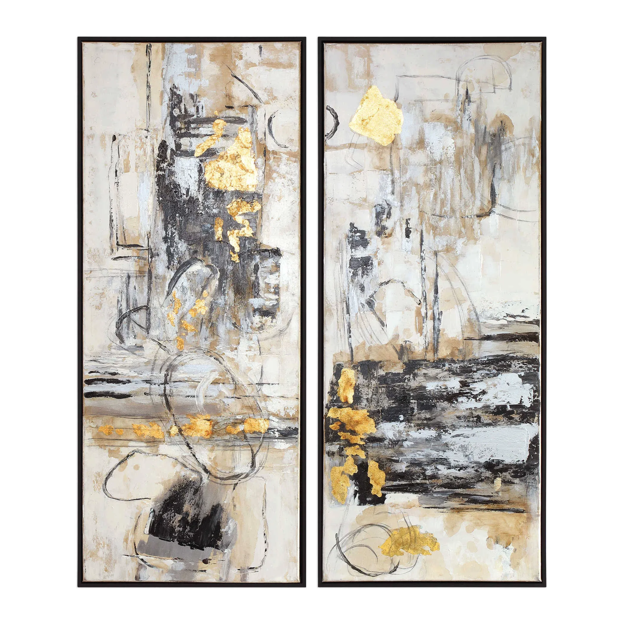 Uttermost Life Scenes - 51 inch Abstract Art (Set of 2) - 21 inches wide by 2.5 inches deep