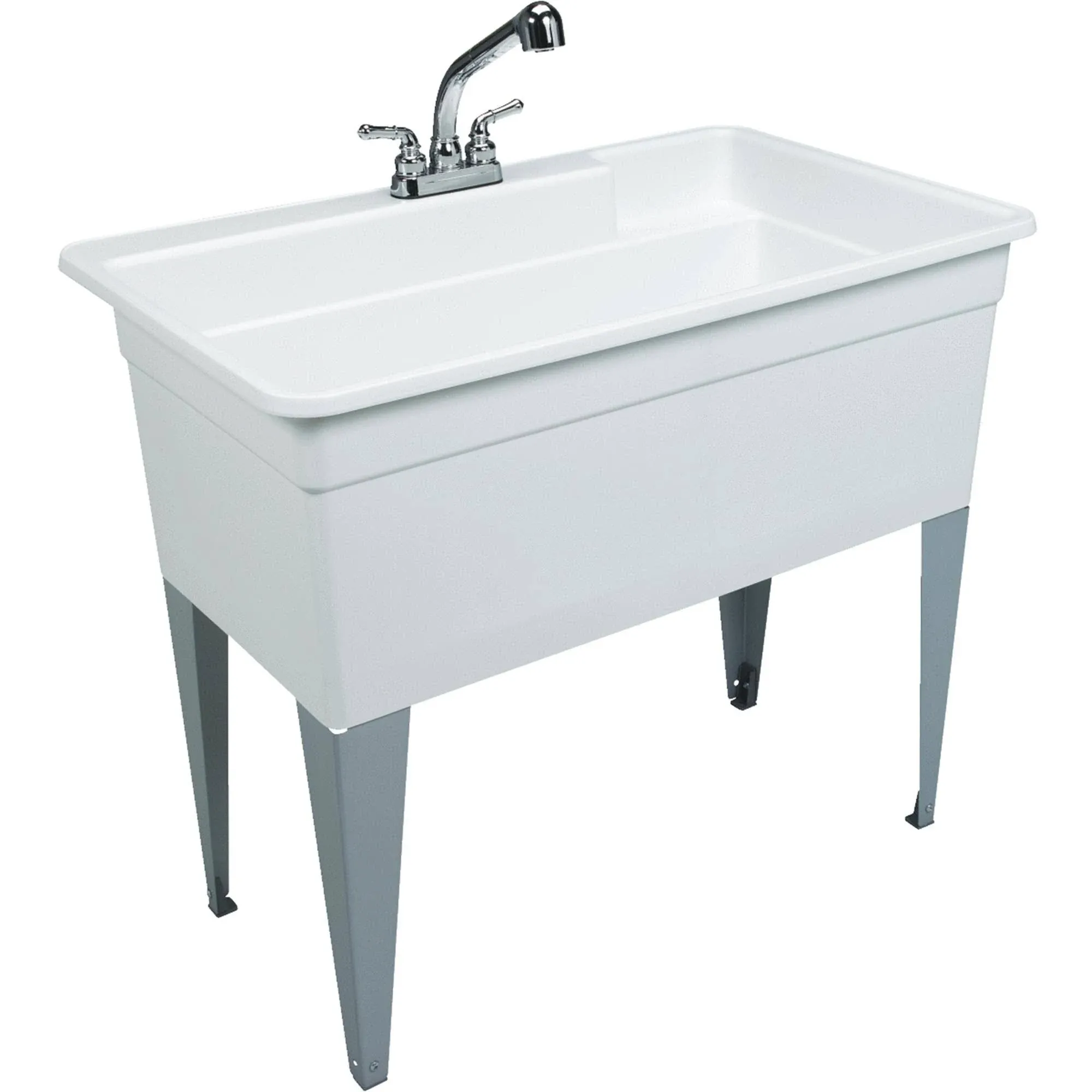 Bigtub Utilatub 36-Gallon Floor-Mount Combo Utility Tub, 34 X 40 X 24 In., White