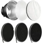 7" Standard Reflector Lamp Shade Dish Diffuser with 20° /40°/ 60° Honeycomb Grid White Soft Cloth for Bowens Mount Studio Strobe Flash Light Speedlite