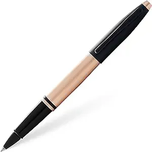 Cross Calais Brushed Rose Gold Plate and Black Lacquer Rollerball Pen