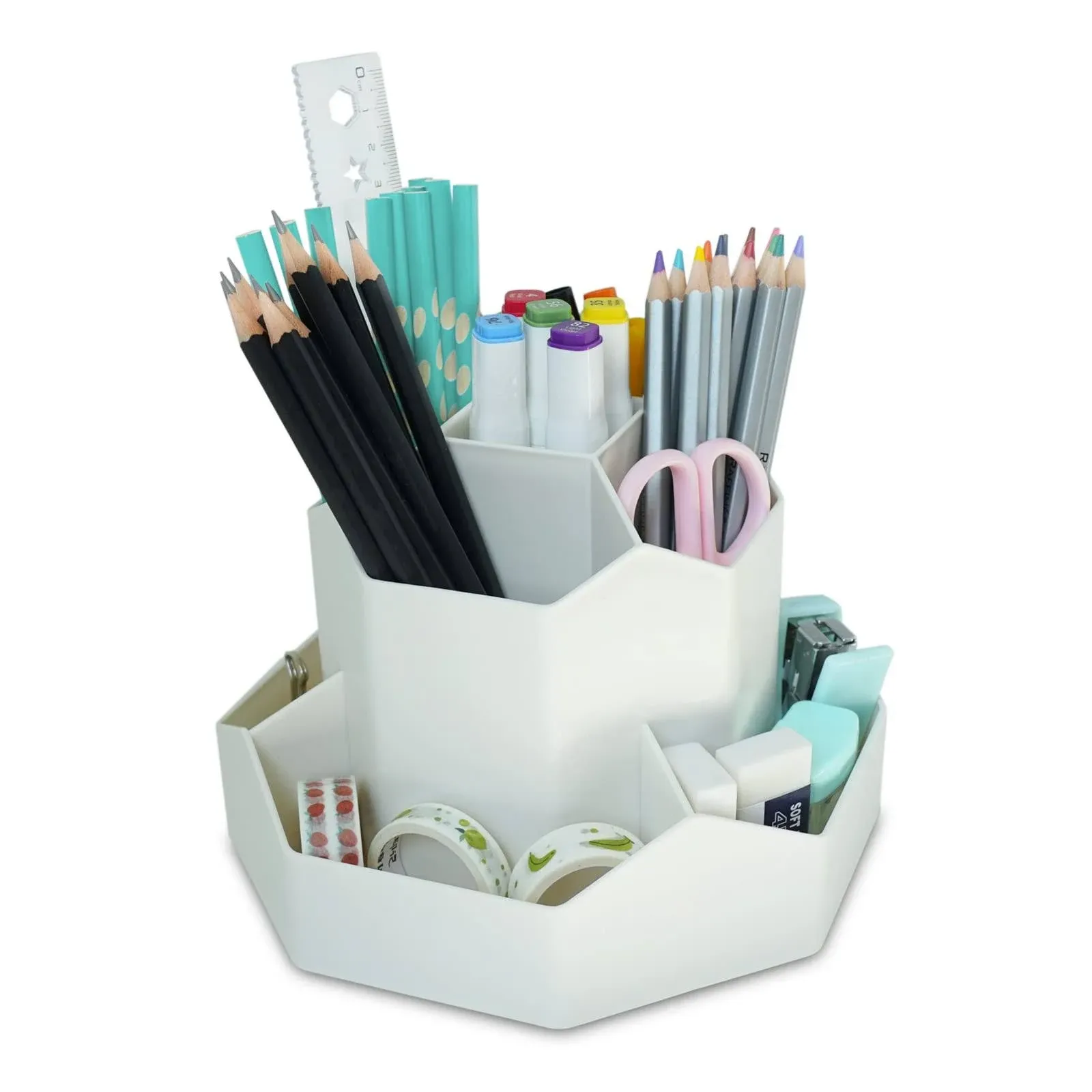 Cettkowns Upgrade 360 Degree Rotating Organizer Pencil Holder with 9 Slots, for