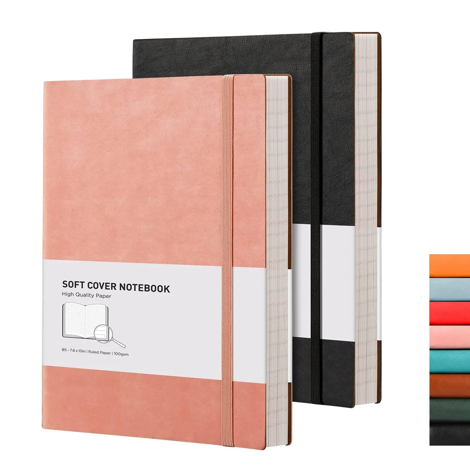 RETTACY Journals to Write in for Women 2 Pack- B5 Large B5, B5-black Pink 