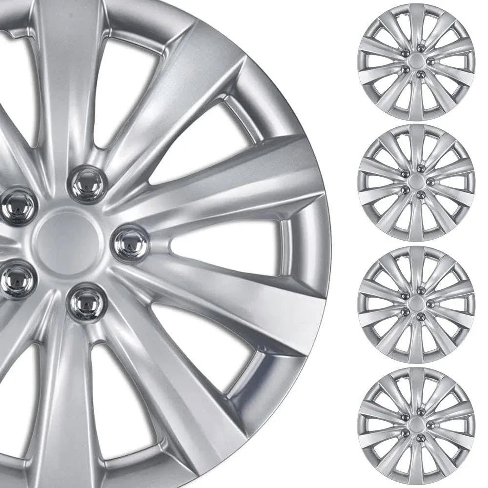 BDK Hubcaps Wheel Covers for Toyota Camry 16 inch Hubcaps Set of 4, Snap-On Direct OEM Replacement for Toyota Corolla Hubcaps 16 inch Wheel Covers