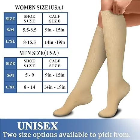 CHARMKING Compression Socks for Women & Men 15-20 mmHg Graduated Copper Support Socks are Best for Pregnant