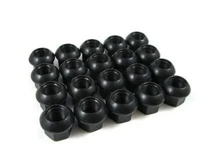 20 Pcs Ball Seat Open End Lug Nuts 14x1.5 Black Replacement for Porsche Wheels