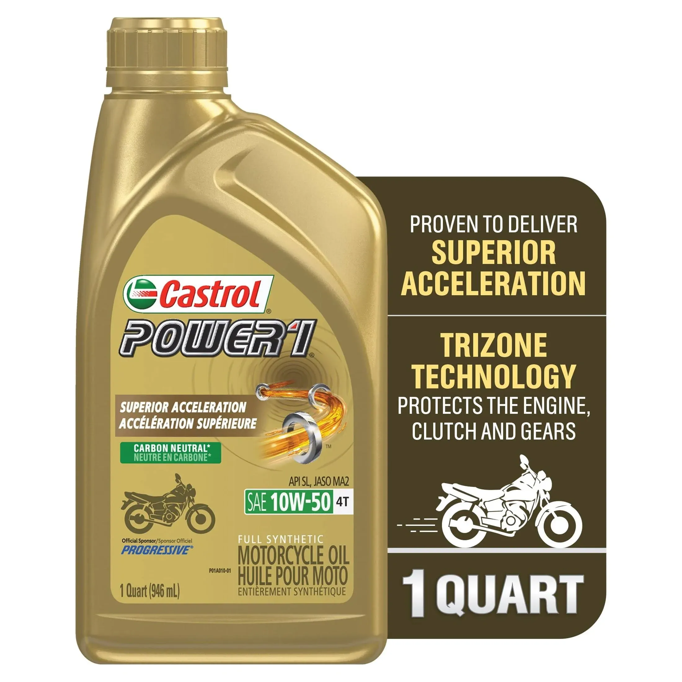 Масло для мотоциклов Castrol 06114 Power 1 Racing 4T - 10W50-1 кварта.