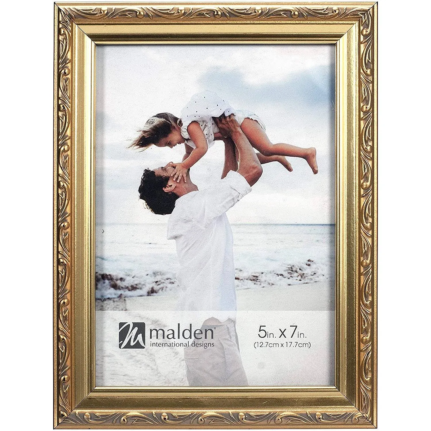 Malden Clasic Woods Frame 5x7 GLD Bezel Gold