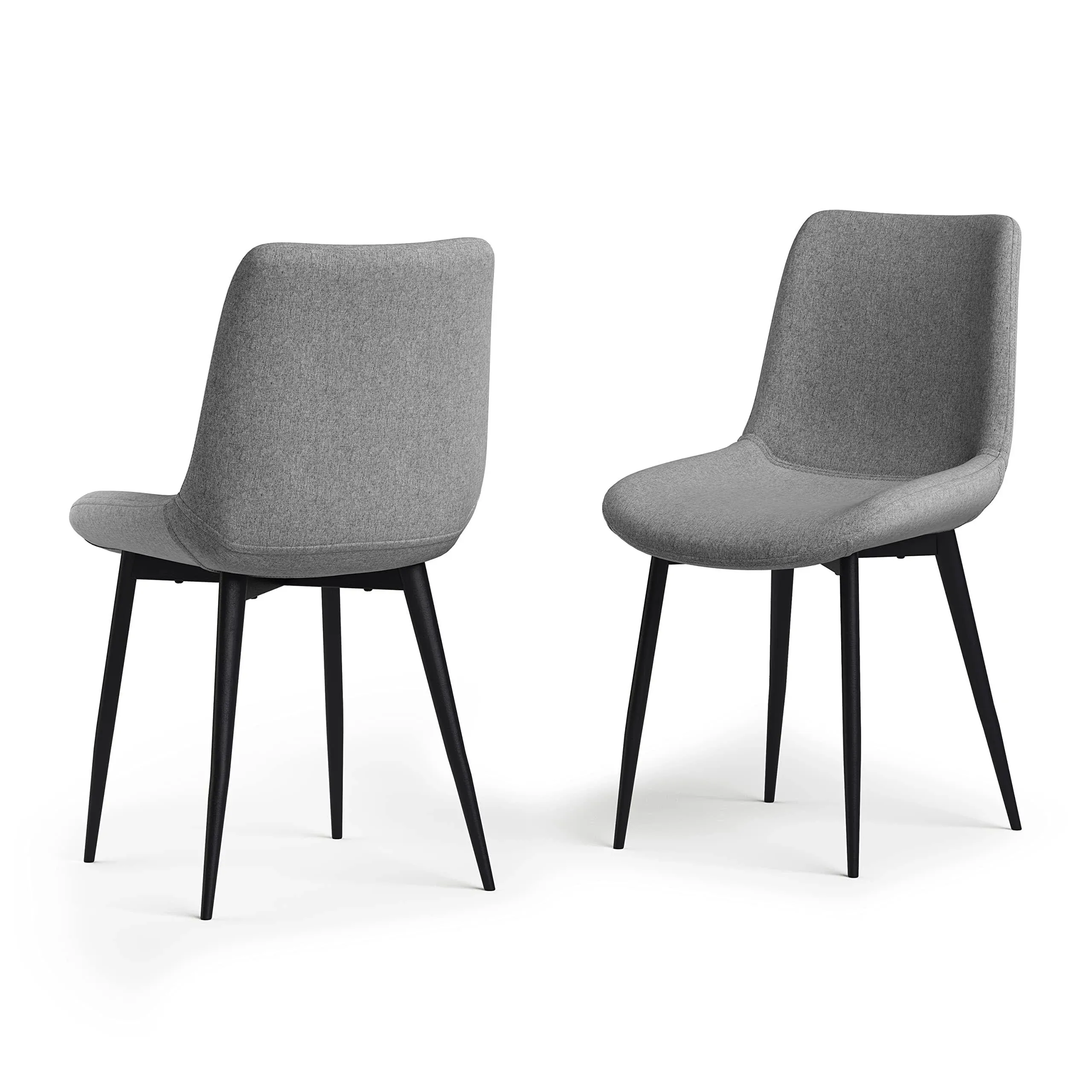 Simpli Home Rosemead Dining Chair (Set of 2) in Slate Grey Linen Look Fabric