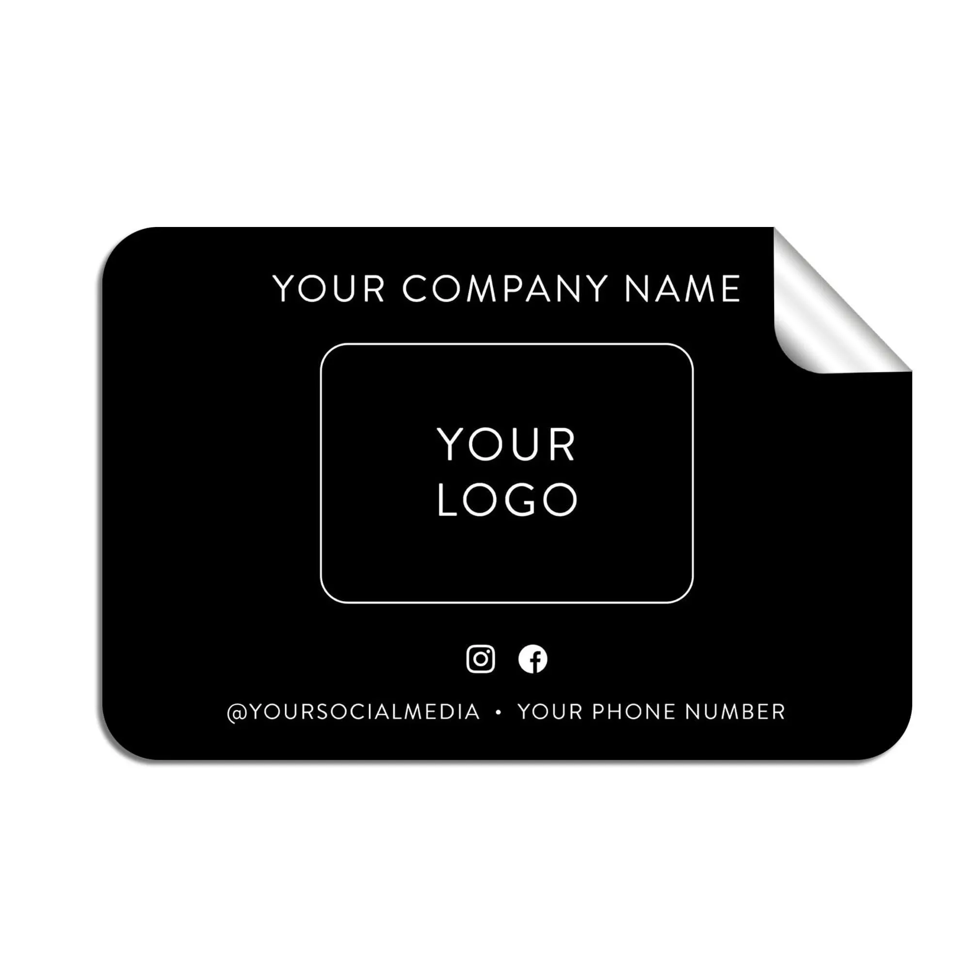 100 Rectangle Square Custom Vinyl Stickers - Label Stickers for Small Business ...