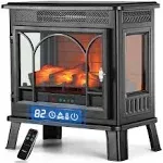 Electric Fireplace Stove with Visible Control Panel and Remote