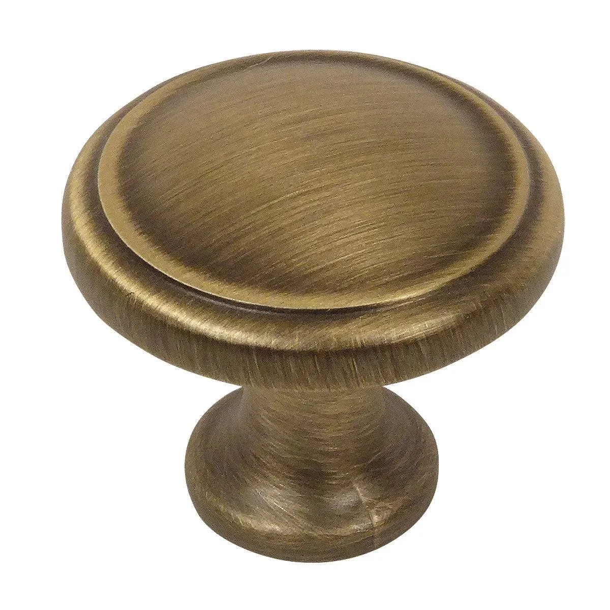 Cosmas 25 Pack 5982BAB Brushed Antique Brass Cabinet Hardware Round Knob - 1-1/8" Diameter