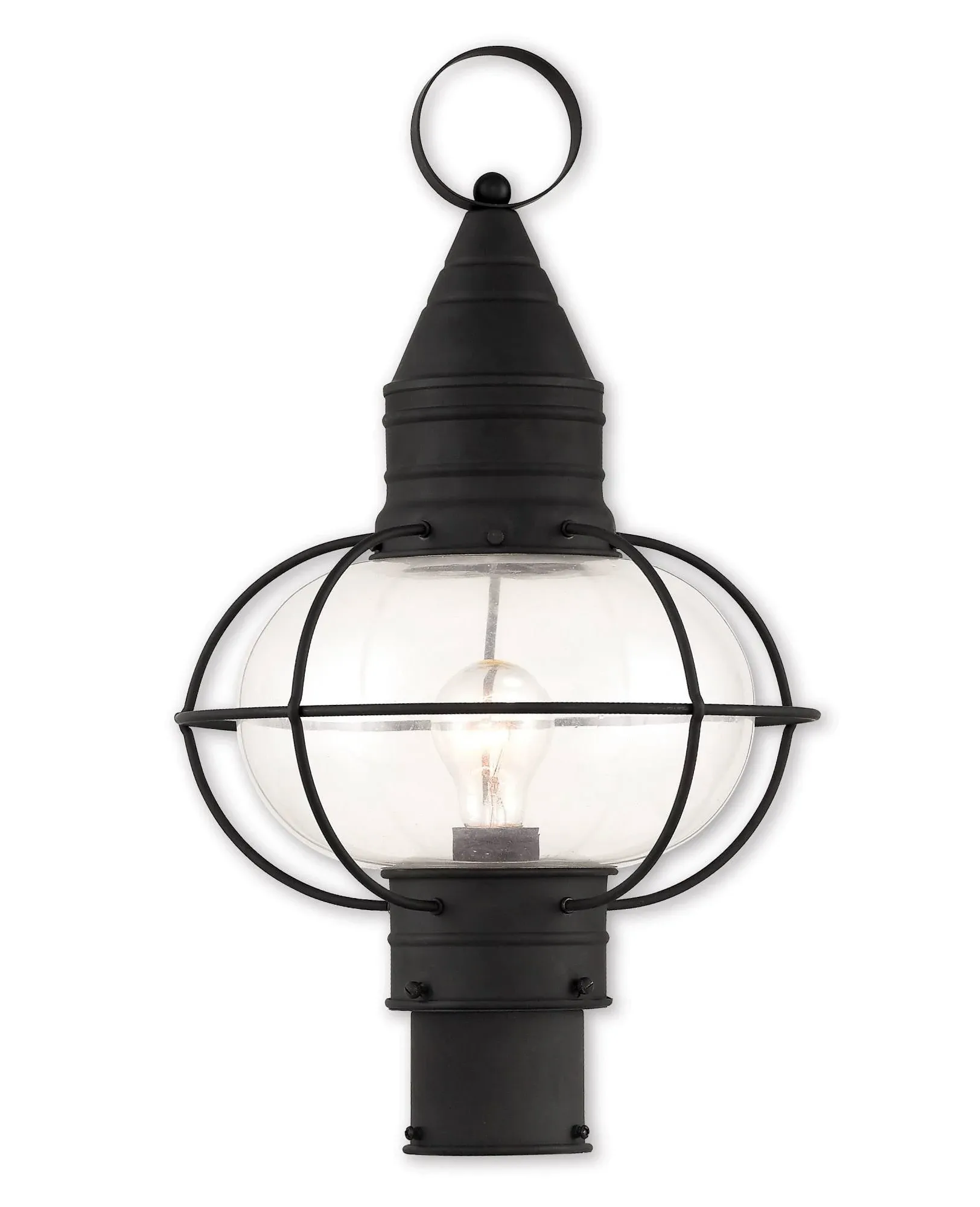 Newburyport 1 Light Black Outdoor Post Top Lantern (26905-04)