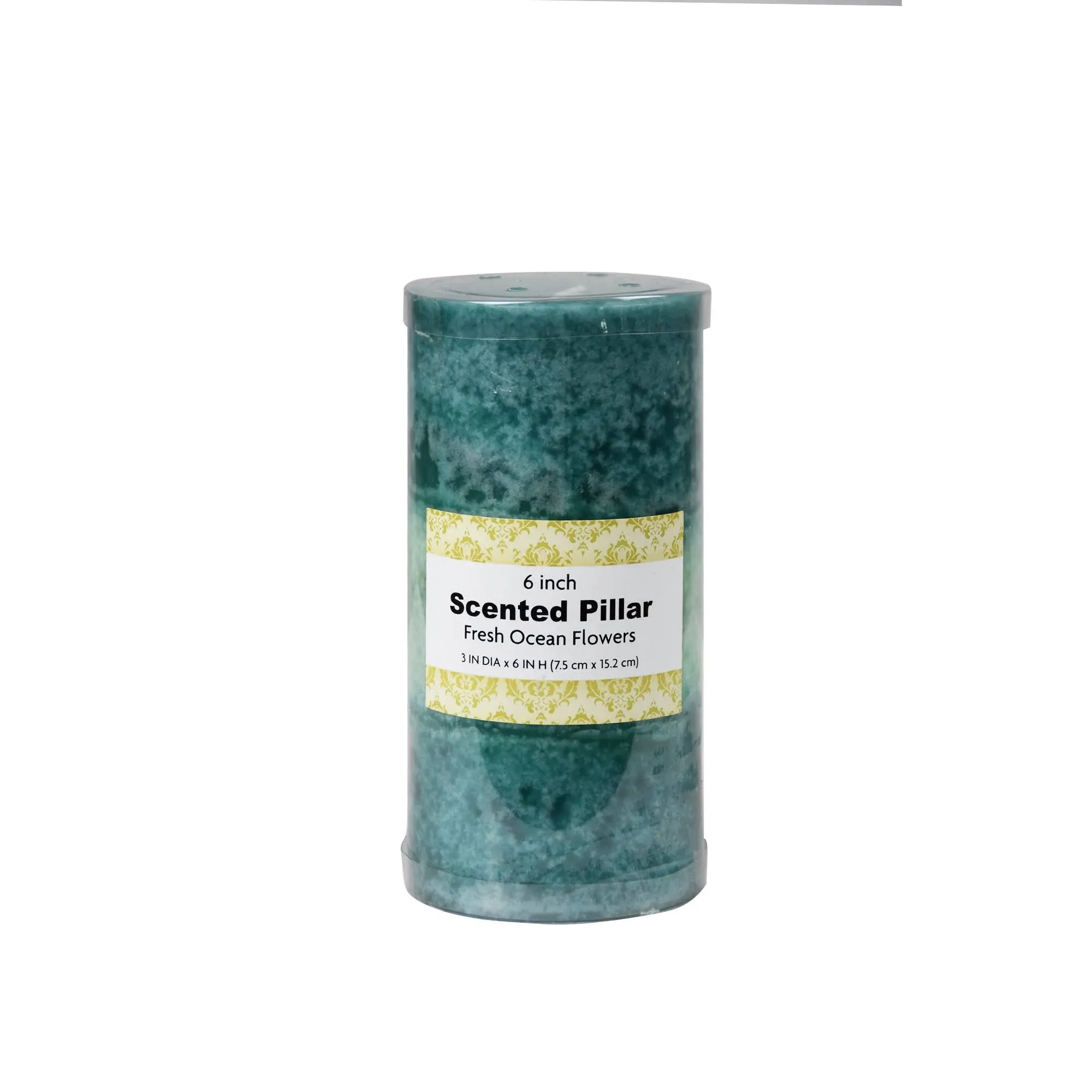 Jeco CPC-3608 3 x 6 in. Tritone Scented Pillar Candle; Blue & Teal